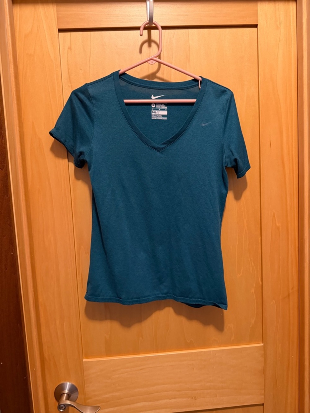Nike Women’s Short Sleeve V‑Neck Tee — Teal